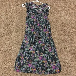 Old Navy Floral Cinched Waist Fully Lined Dress